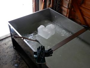 Before boiling on Tuesday, Chief of Operations hacked up the ice in the tanks